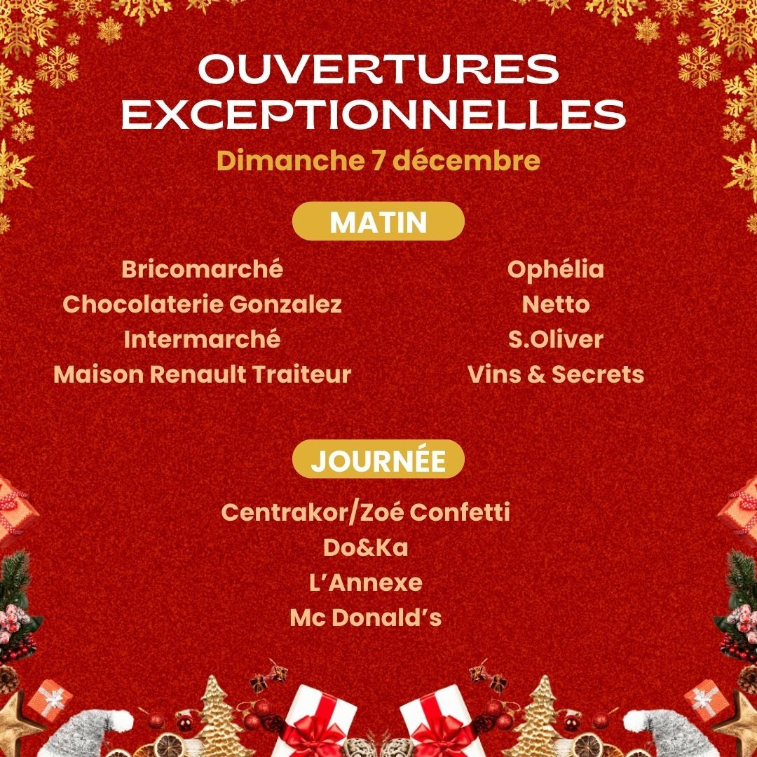 7 decembre Commerces ouverts le dimanche 7 décembre